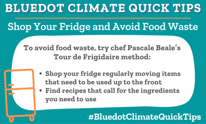 Climate Quick Tip: Chef Pascale Beale avoids food waste by regularly checking her fridge and using up ingredients.